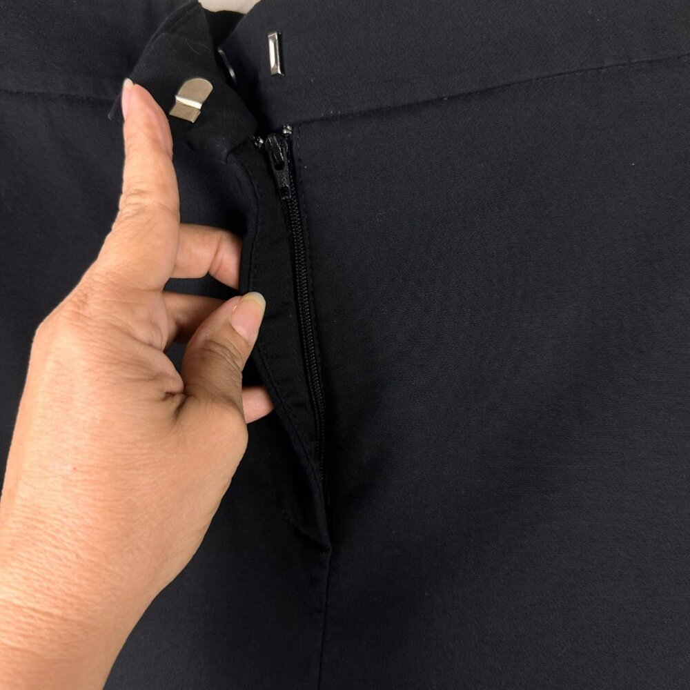 Zara Black Soft Ankle Flat Front‎ Pockets Business Casual Pants Size Large - Picture 7 of 16